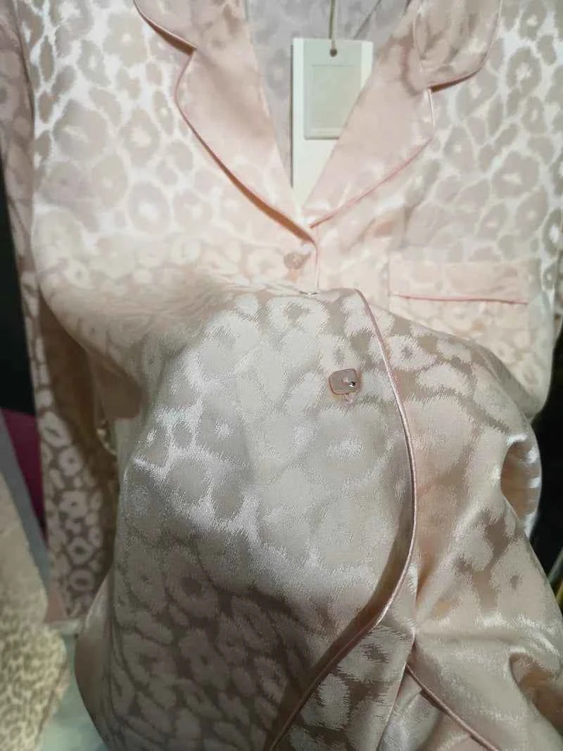 Leopard Print Silk Pajama Set - 19MM - SHOPPERS' CASTLE