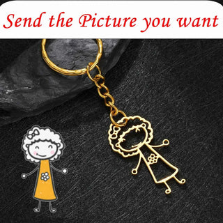 Personalized Hand Painted Name Date Keychain - Fashion Nameplate