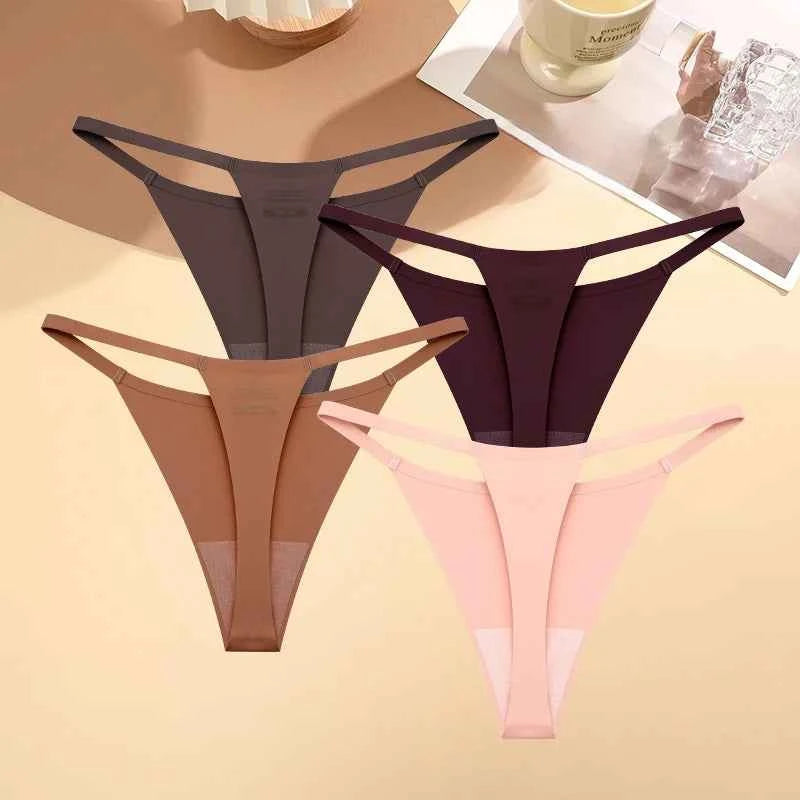 Silk-Touch Seamless Thong Set - 4 Pieces