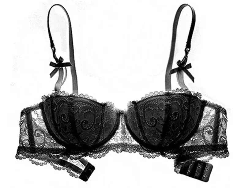 Embroidered Half-Cup Push-Up Bra