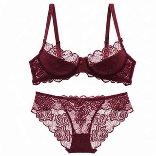 Hollow-Out Embroidered Bra - Plus Size