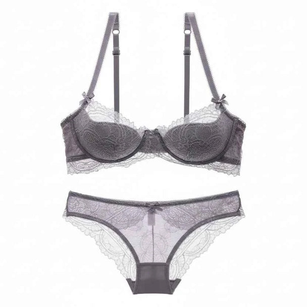 Fashion Young Girl Thin Cotton Bra Set - Plus Size D/E