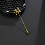 Personalized 1 Letter Collar Pin Brooch - Initial Pendant