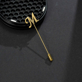 Personalized 1 Letter Collar Pin Brooch - Initial Pendant