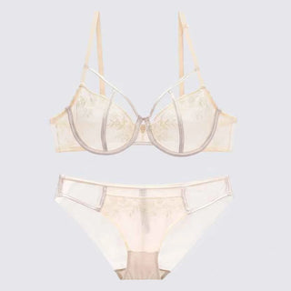 Hollow Bandage Ultra-Thin Bra Set - Plus Size