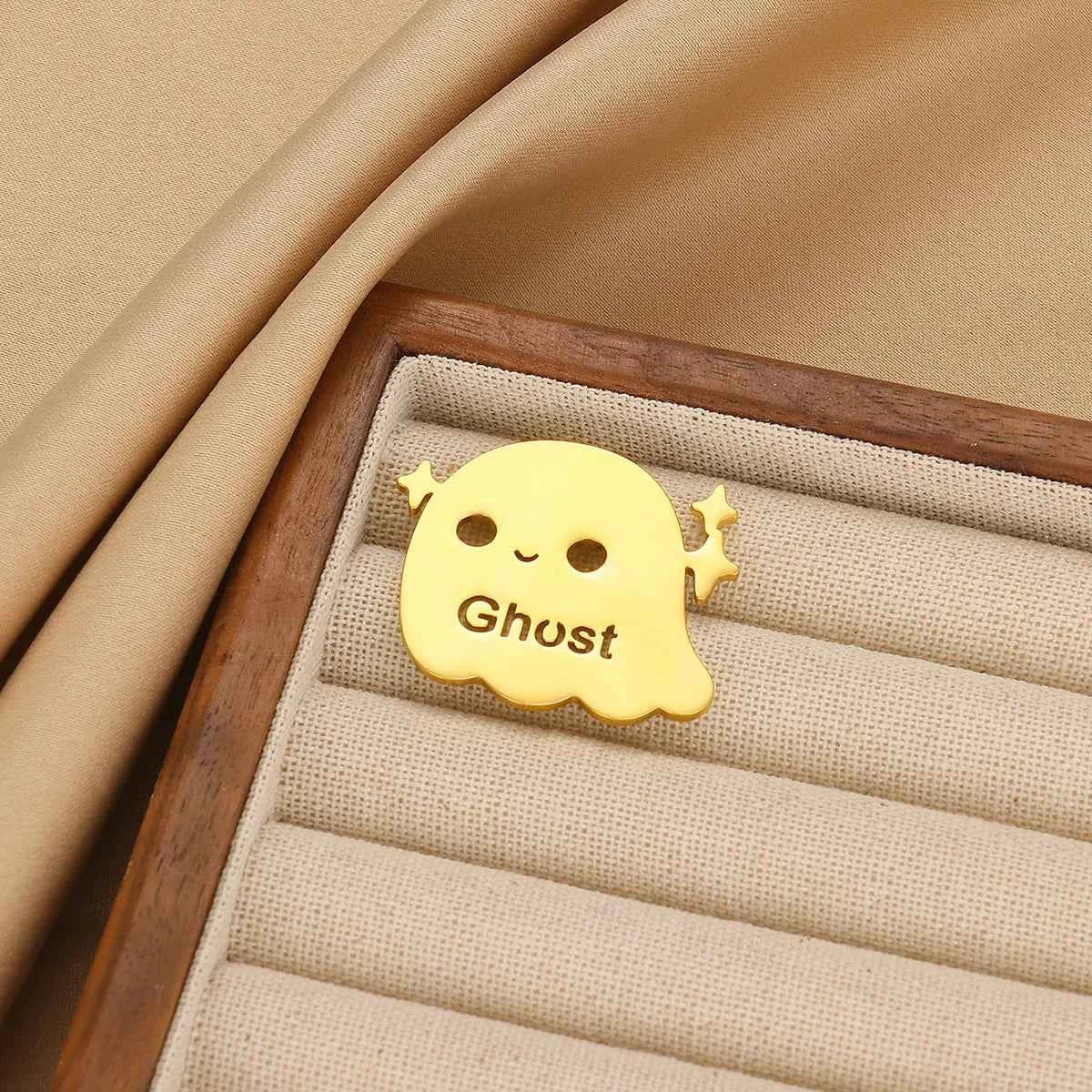Retro Ghost Name Brooch - Halloween