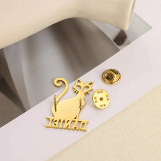 Custom Egyptian Cat Name Brooch - Business Party
