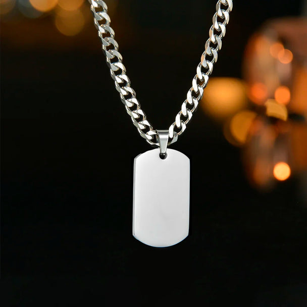 Custom Square Pendant Necklace - Engravable Text & Picture Design - SHOPPERS' CASTLE