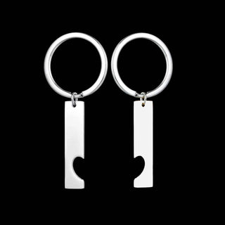 Custom Text Square Keychain - Engrave Name Date Sentence
