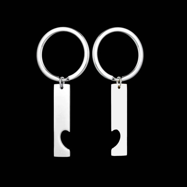Custom Text Square Keychain - Engrave Name Date Sentence