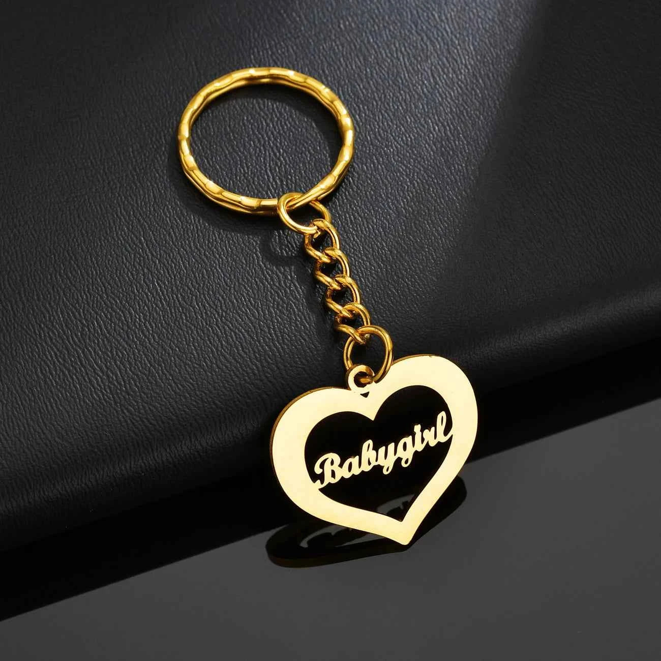 Personalized Name Heart Butterfly Keychain