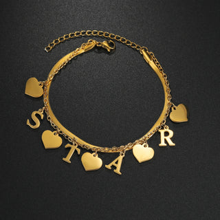 Personalized Name Anklet - 2 Layer 18cm Leg Chain - SHOPPERS' CASTLE