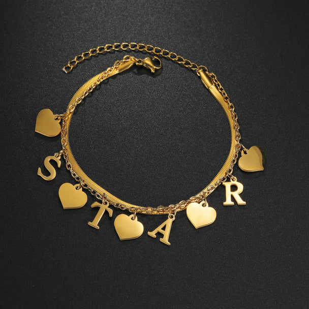 Personalized Name Anklet - 2 Layer 18cm Leg Chain - SHOPPERS' CASTLE