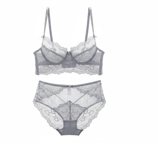 Deep V Ultra-Thin Bra Set - Plus Size