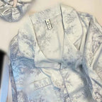 Floral Print Ice Silk Pajama Set - SHOPPERS' CASTLE