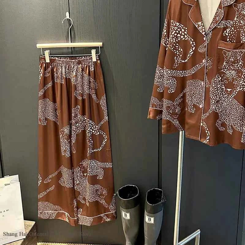 Leopard Print Pajama Set - SHOPPERS' CASTLE