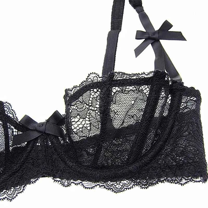 Ultra-Thin Bow Embroidery Bra Set