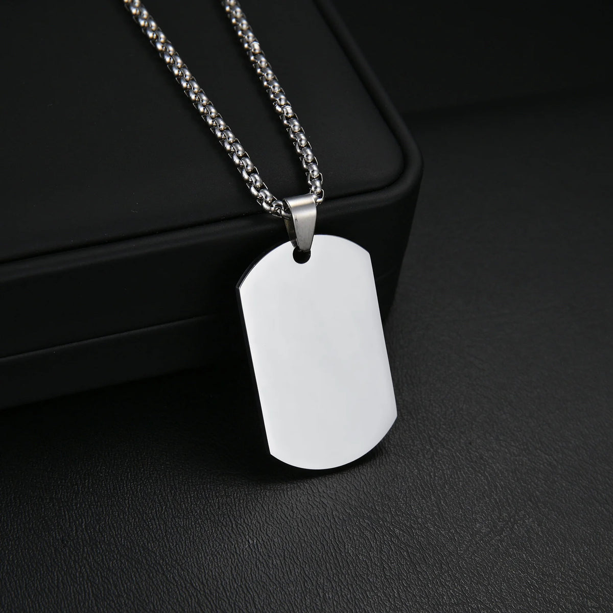 Custom Square Pendant Necklace - Engravable Text & Picture Design - SHOPPERS' CASTLE