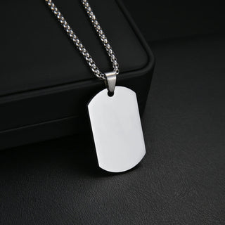 Custom Square Pendant Necklace - Engravable Text & Picture Design - SHOPPERS' CASTLE