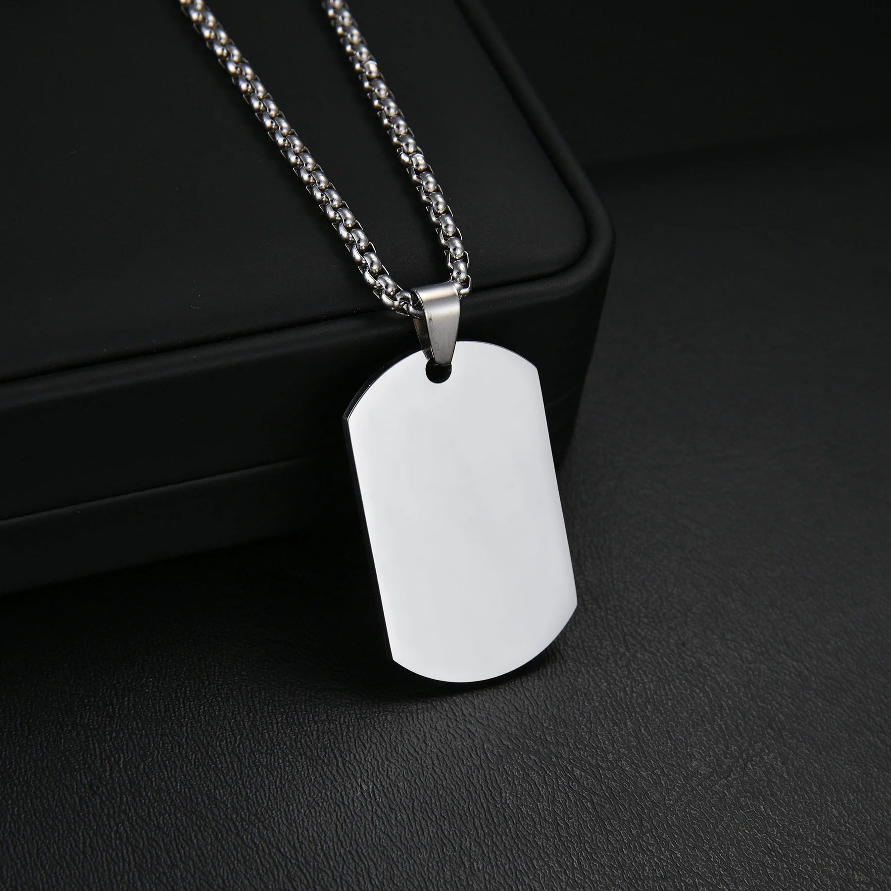 Custom Square Pendant Necklace - Engravable Text & Picture Design - SHOPPERS' CASTLE