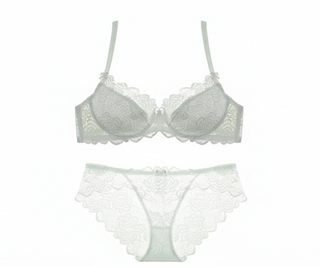 Hollow-Out Embroidered Bra - Plus Size