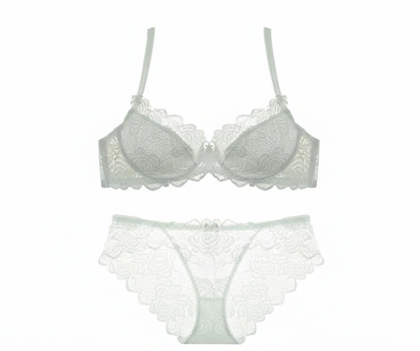Hollow-Out Embroidered Bra - Plus Size