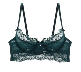Ultra-Thin Eyelash Lace Bra - Plus Size - SHOPPERS' CASTLE