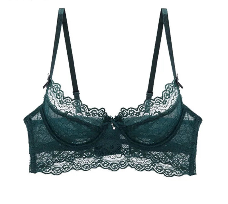Ultra-Thin Eyelash Lace Bra - Plus Size - SHOPPERS' CASTLE