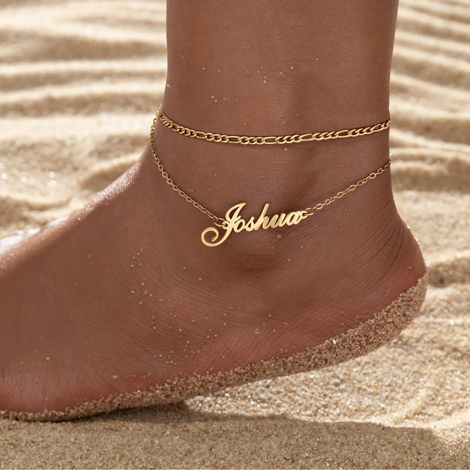 Personalized Name Anklet - 2 Layer 18cm Leg Chain - SHOPPERS' CASTLE