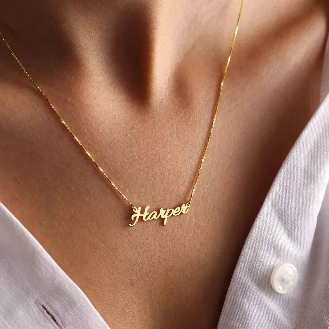 Customized Name Box Chain Clavicle Necklace - Wedding & Valentine's Gift