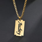 Custom Name Hollow Nameplate Necklace - Elegant Chain - SHOPPERS' CASTLE
