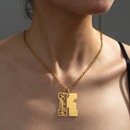 Personalized Big Letter Name Figaro Chain Necklace - Pendant - SHOPPERS' CASTLE