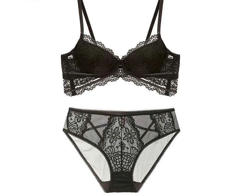 Embroidered Cotton Push-Up Bra