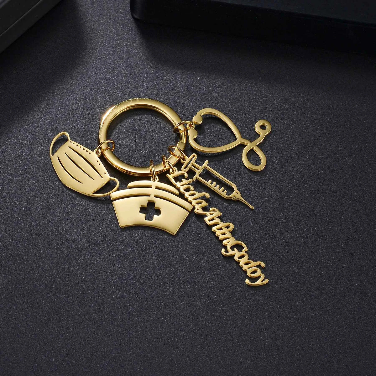 Personalized Hand Painted Name Date Keychain - Fashion Nameplate