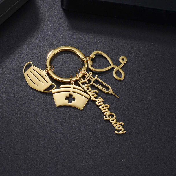 Personalized Hand Painted Name Date Keychain - Fashion Nameplate