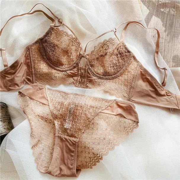 Ultra-Thin Hollow Bra Set