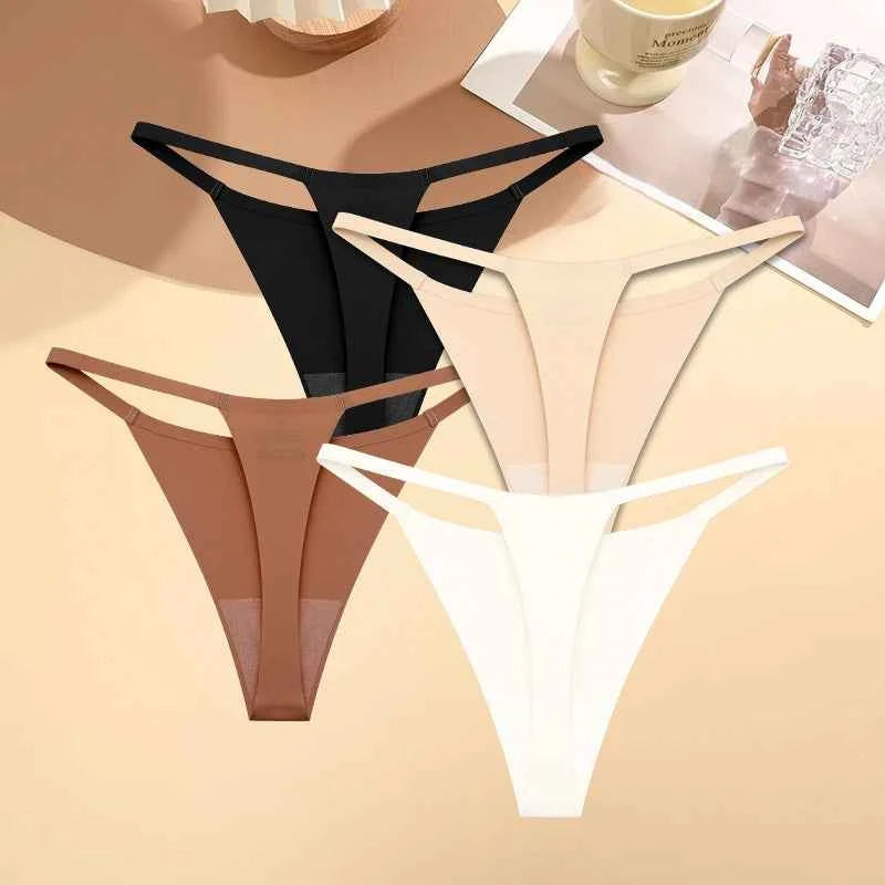 Silk-Touch Seamless Thong Set - 4 Pieces