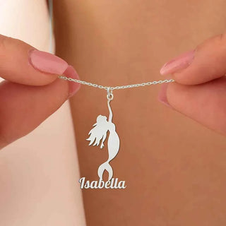 Mermaid Name Pendant Necklace - Summer Travel Jewelry