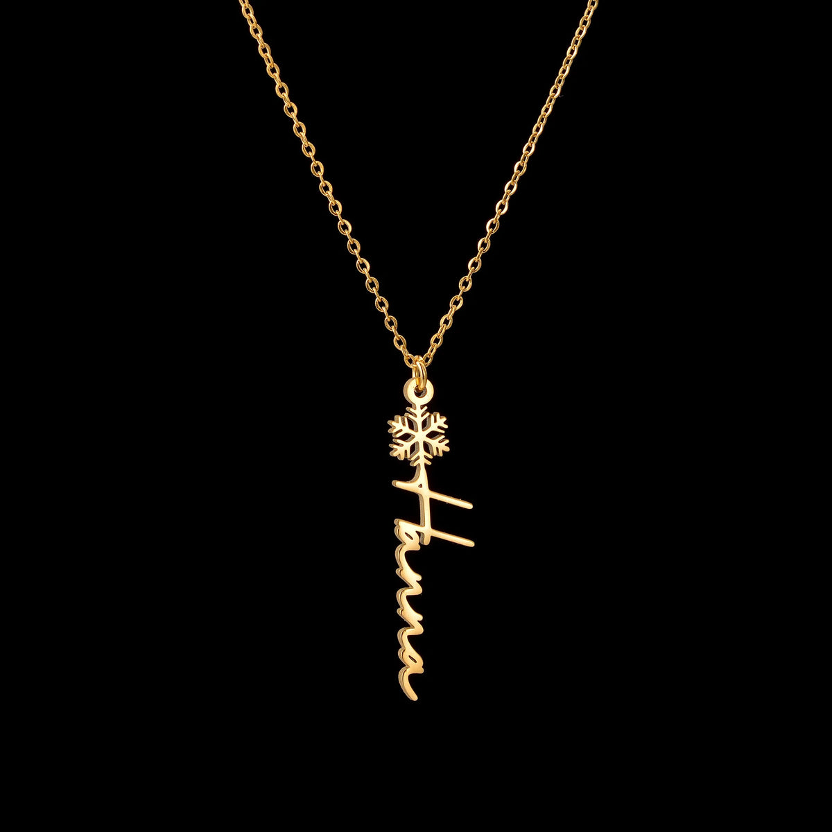 Custom Name Snowflake Pendant Choker - Chain - SHOPPERS' CASTLE