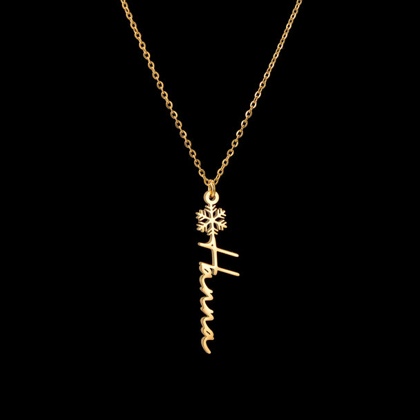 Custom Name Snowflake Pendant Choker - Chain - SHOPPERS' CASTLE