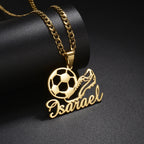 Personalized Name Football Sports Necklace - Baseball Pendant - SHOPPERS' CASTLE