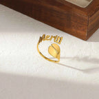 Custom Fish Geometric Name Ring - Open Design