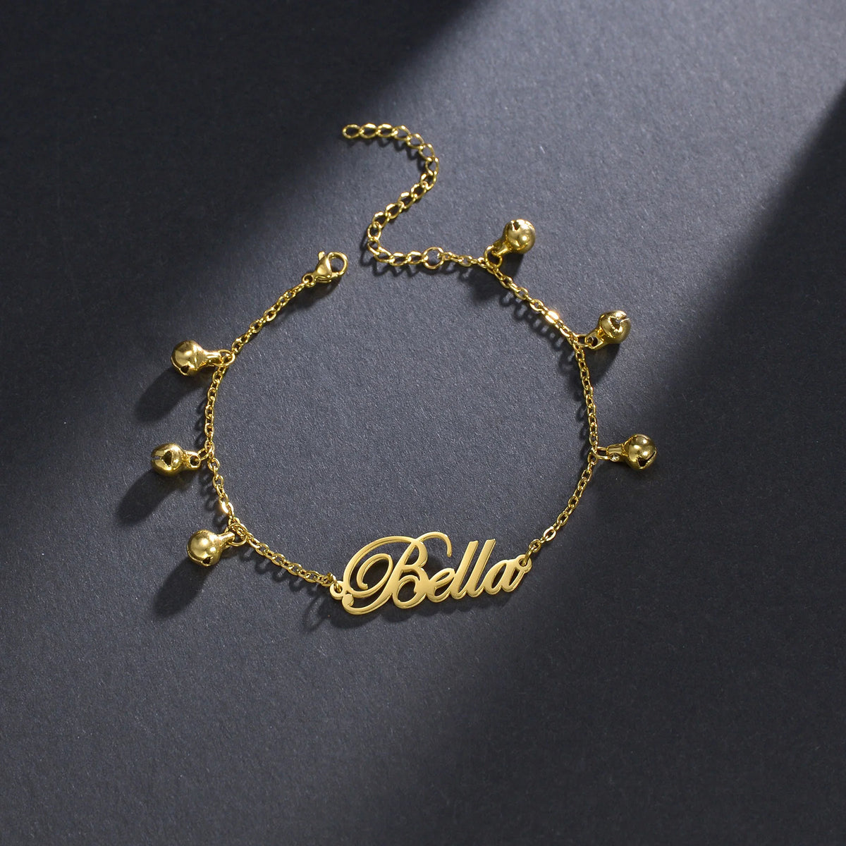 Custom Name Anklet - Thick Chain with Charms - SHOPPERS' CASTLE