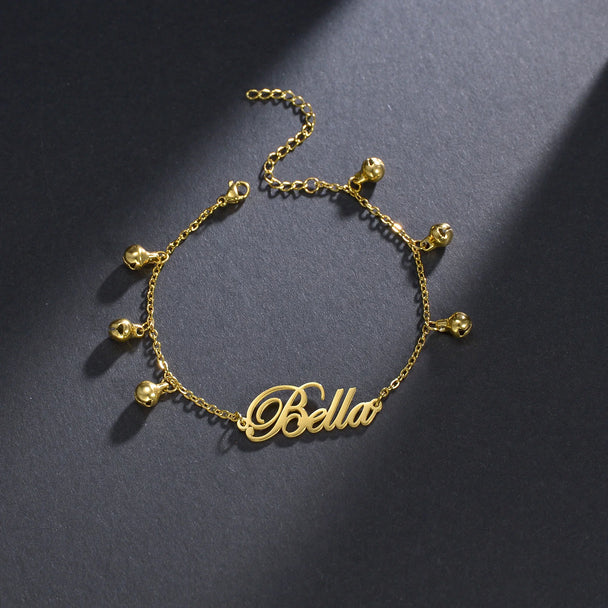 Custom Name Anklet - Thick Chain with Charms - SHOPPERS' CASTLE