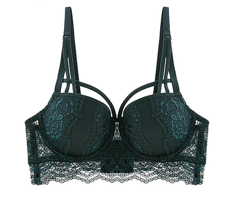 Lace Detail Cotton Push-Up - Everyday Elegance Bra - SHOPPERS' CASTLE