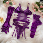 Purple Erotic Lingerie Babydoll Set