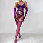 Purple Erotic Lingerie Babydoll Set