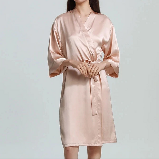 19mm Mulberry Silk Cardigan Robe - Loose Long Luxury Bathrobe