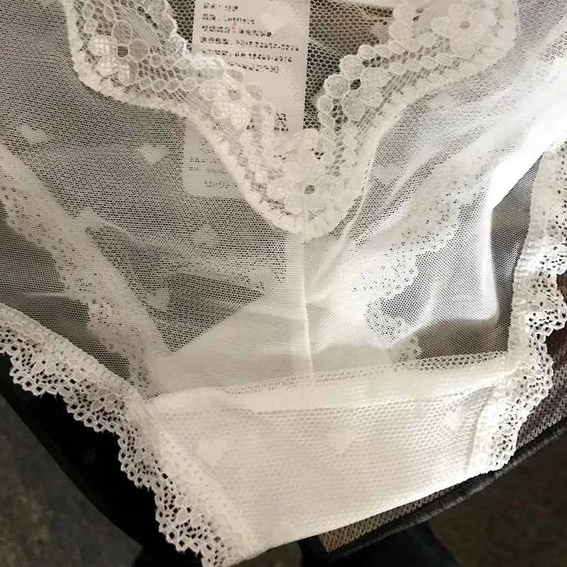 Hollow-Out Lace Low-Waist Briefs - SHOPPERS' CASTLE