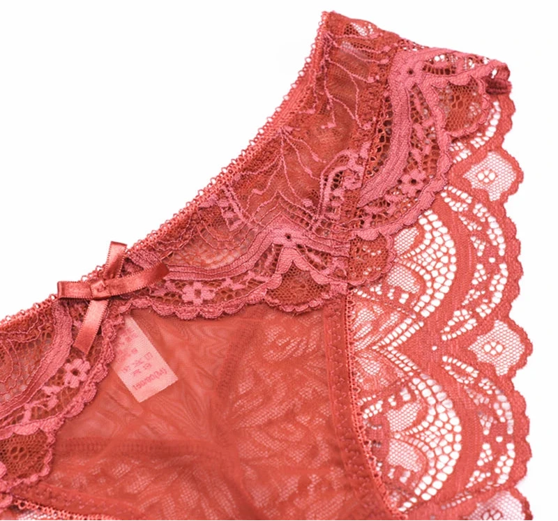 Embroidered Lace Brief Trio - White, Black & Green